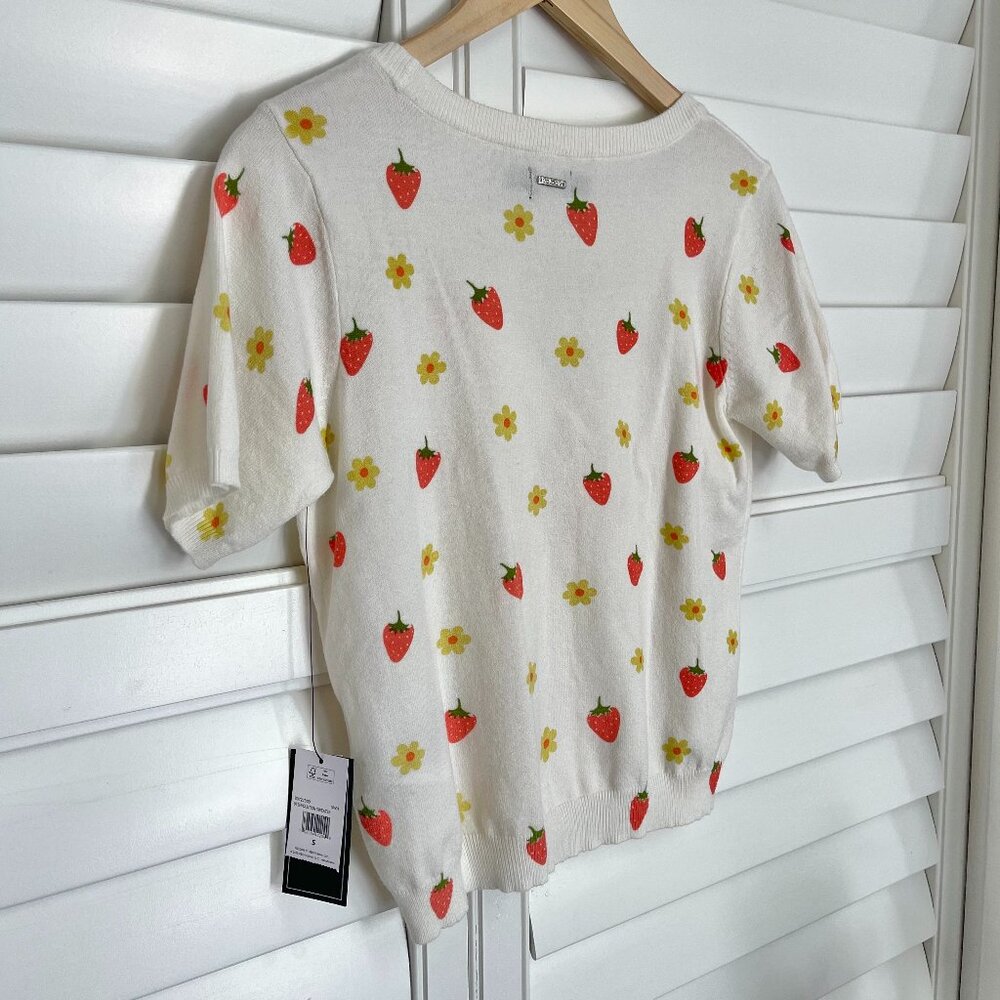 NEW Volcom Strawberry Daisy Short Sleeve Cardigan Size Small - Picture 8 of 14
